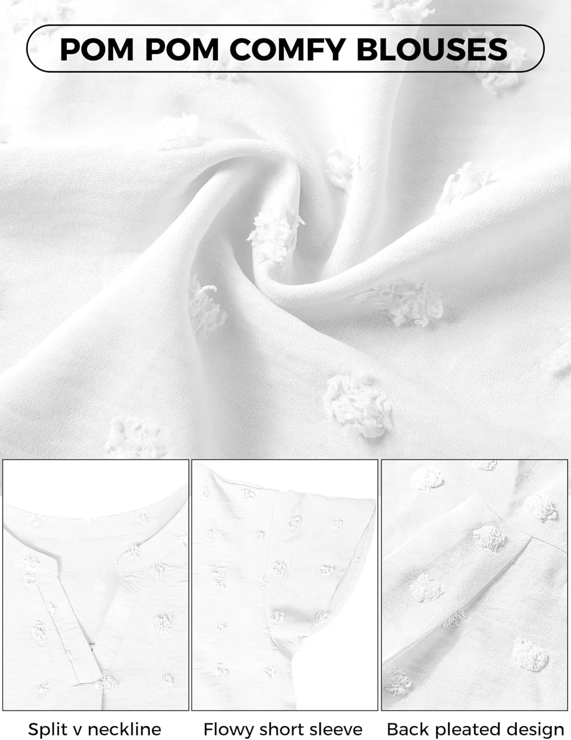 Womens Blouse V Neck Ruffle Short Sleeve Flowy Shirts Dressy Casual Cute Summer Tops Tunic Fashion Clothes
