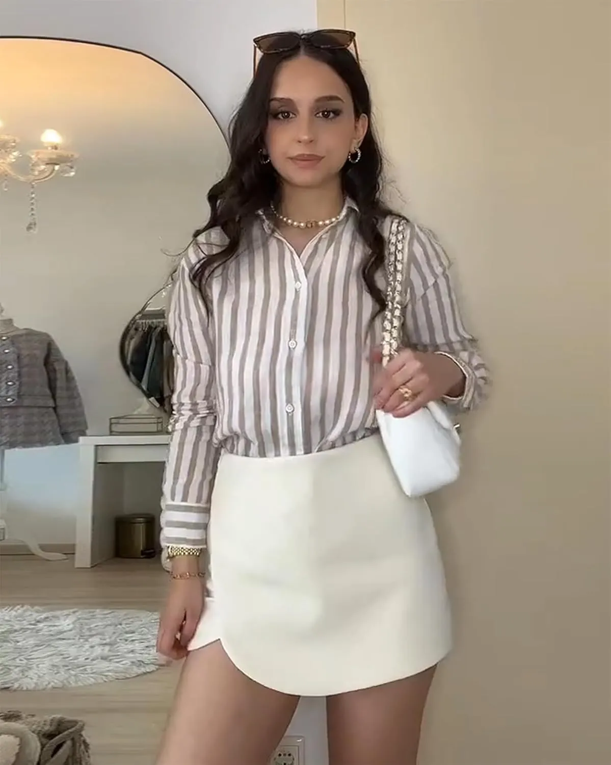 Women's High Waisted Skorts for Office Built-in Shorts Mini Skirt Asymmetrical Wrap Summer Workwear