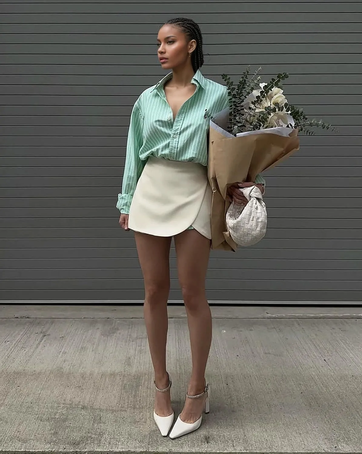 Women's High Waisted Skorts for Office Built-in Shorts Mini Skirt Asymmetrical Wrap Summer Workwear