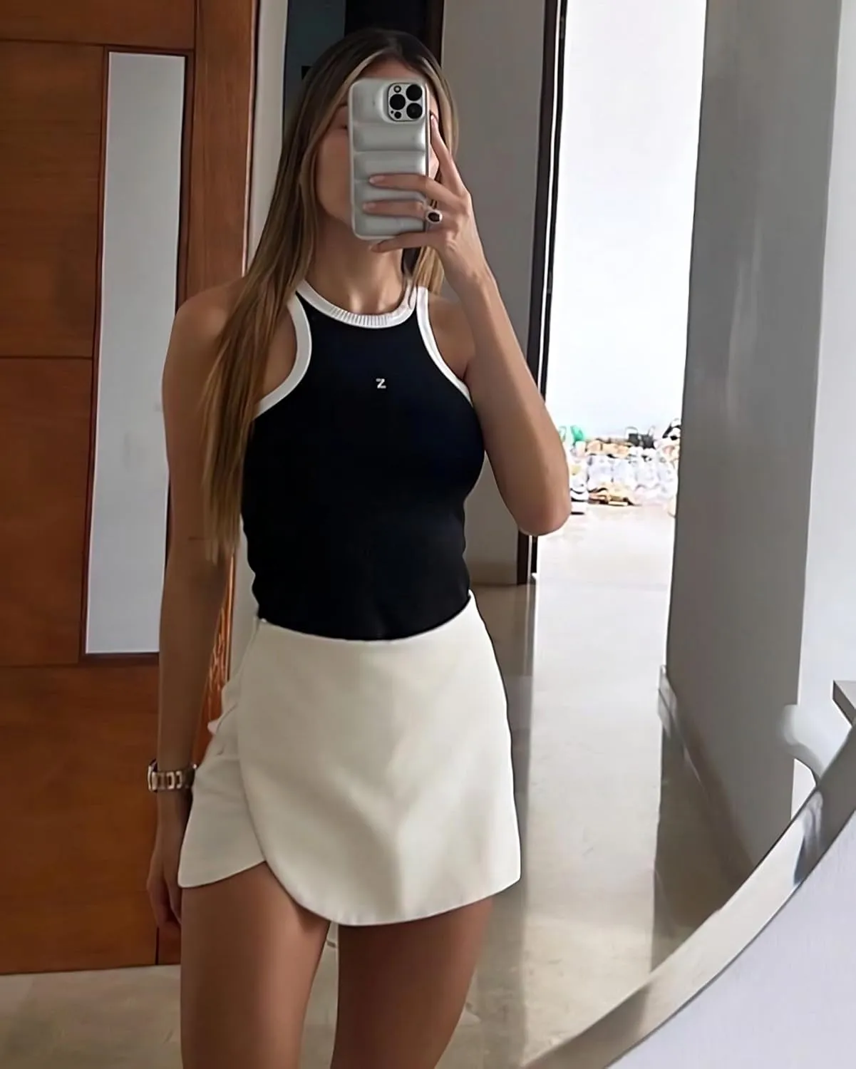 Women's High Waisted Skorts for Office Built-in Shorts Mini Skirt Asymmetrical Wrap Summer Workwear