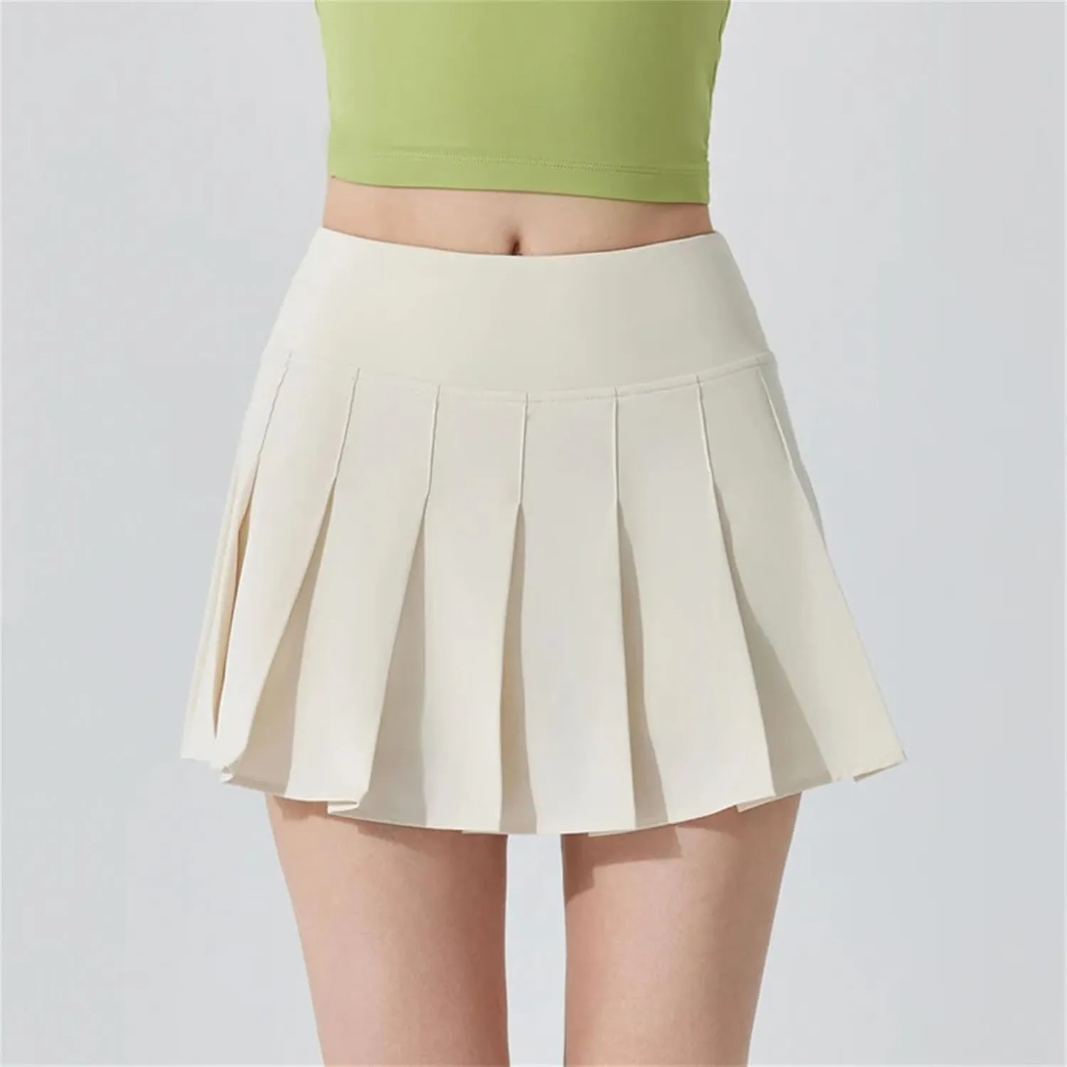 Womens Mini Pleated Skirts High Waisted A-Line Golf Athletic Skort Tennis Skater Skirts with Lining Shorts
