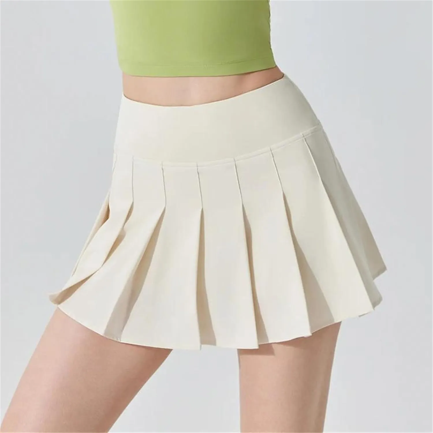 Womens Mini Pleated Skirts High Waisted A-Line Golf Athletic Skort Tennis Skater Skirts with Lining Shorts