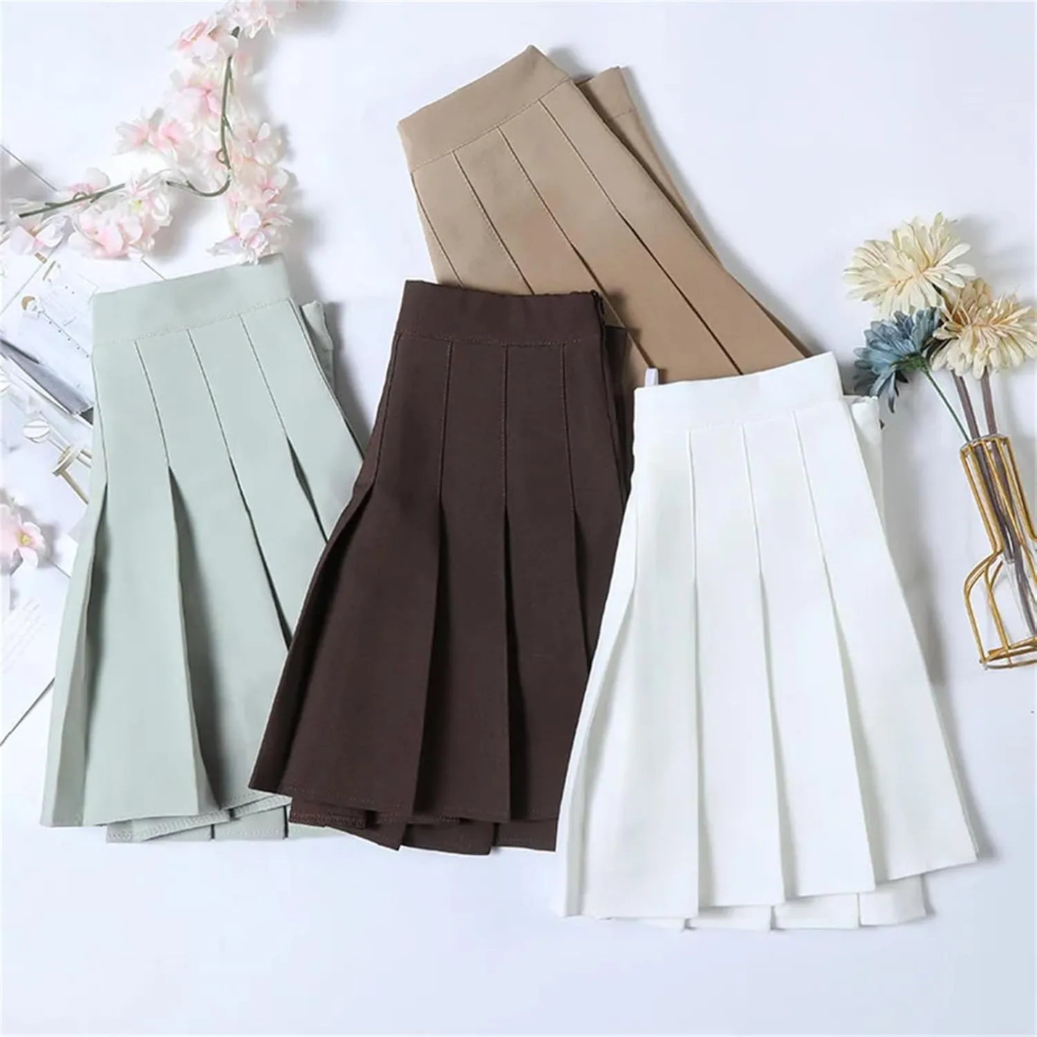 Women's Mini Short Skirt A Line Pleated Short Athletic Skorts Skirt Workout Running Skort