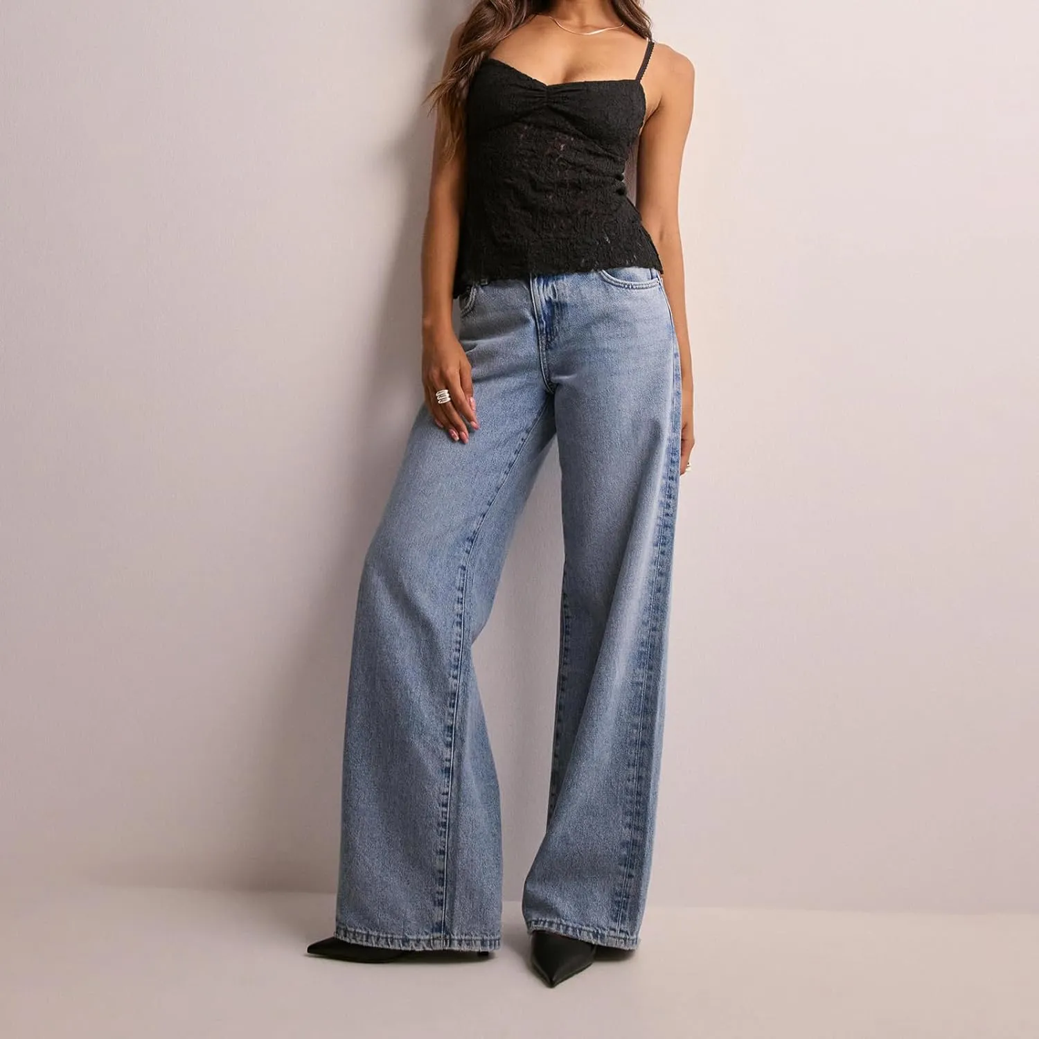 Womens Sexy Lace Trim Camisole Tank Tops Y2k Slim Fit Corset Going Out Streetwear Crop Spaghetti Strap Cami Tops