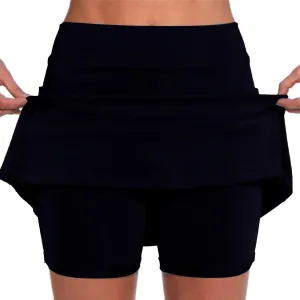 Womens Skorts with Pockets Tummy Control Plus Size Skorts Women High Waist Tummy Control with Side Pockets