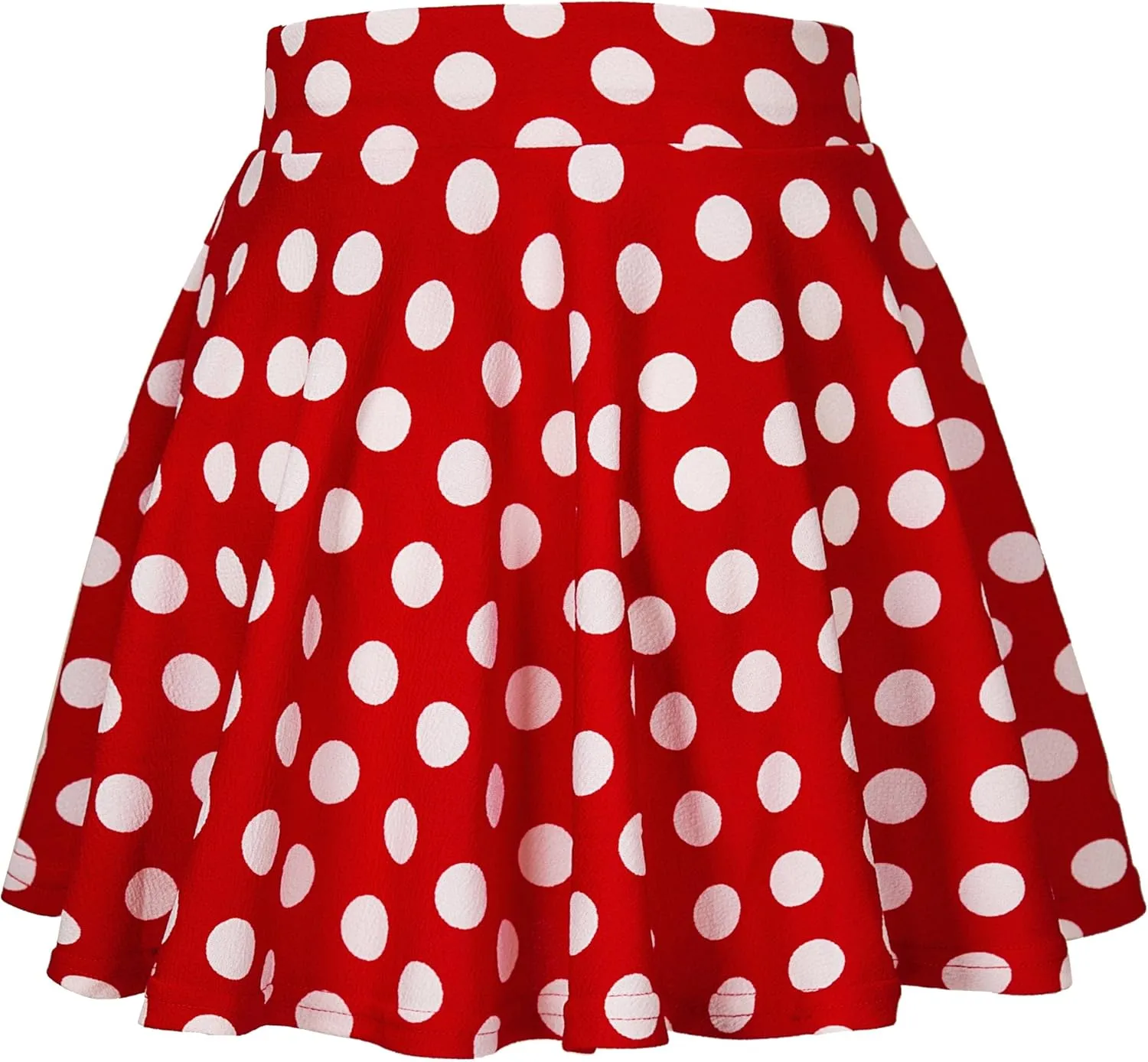 Women's Stretchy Waist Pleated Mini Skater Skirt Casual Flared Outfit Skirts for Women