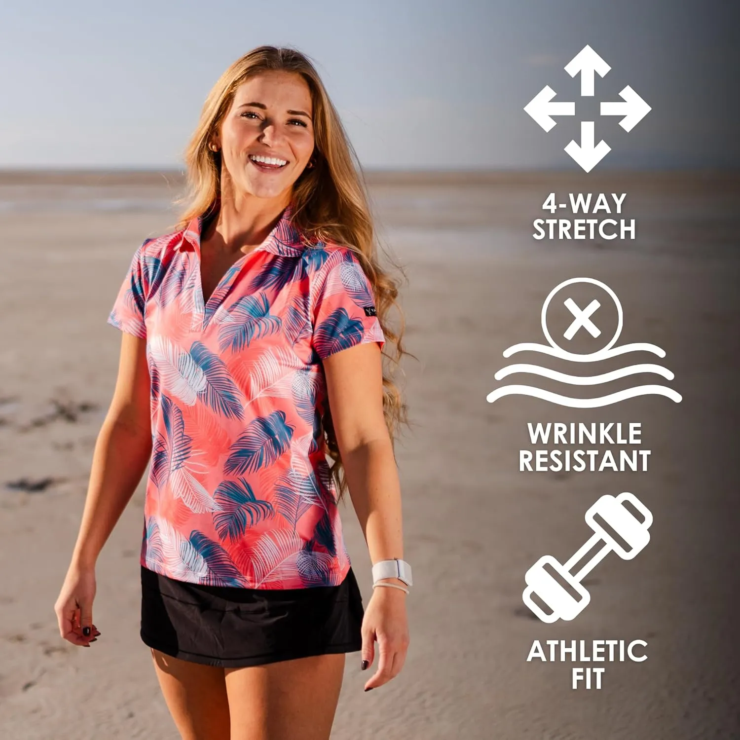 YATTA GOLF Premium Golf Polo Shirts for Women - Lightweight, Quick Dry, Wrinkle Resistant & Moisture Wicking Polo