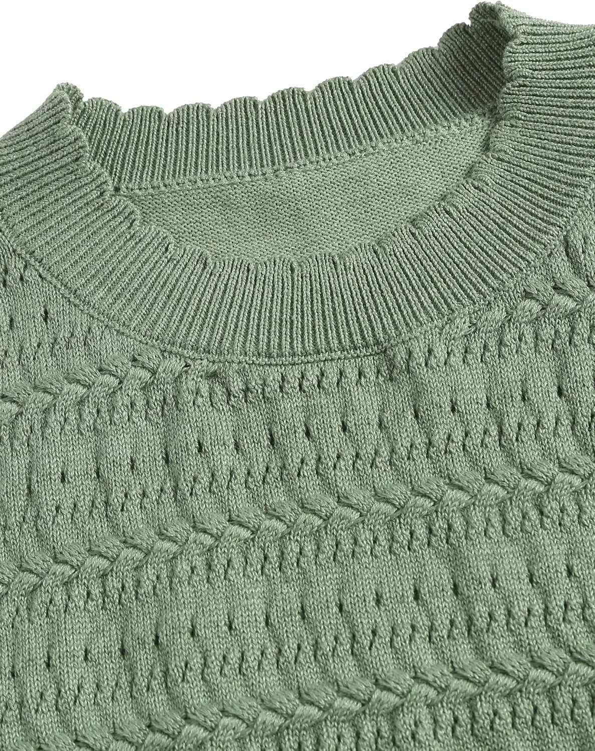 ZAFUL Womens Crochet Sweater Vest Summer Sleeveless Crew Neck Hollow Out Knit Tank Tops